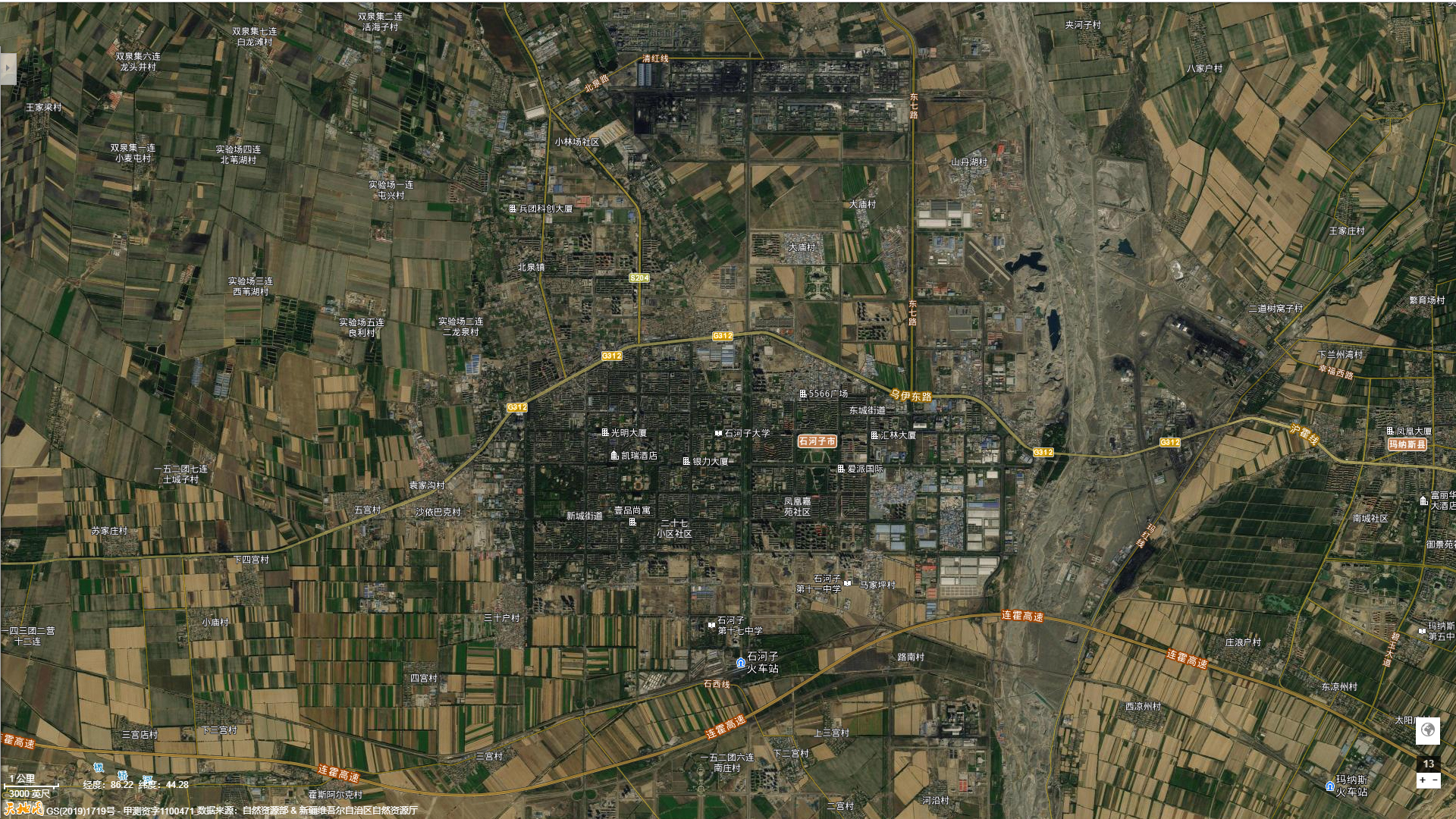 石河子市城区地图